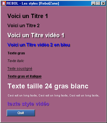 Les styles en Rebol
